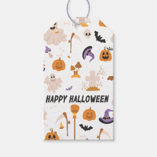 Gruselige Typografie-Halloween-Geschenkanhänger Geschenkanhänger