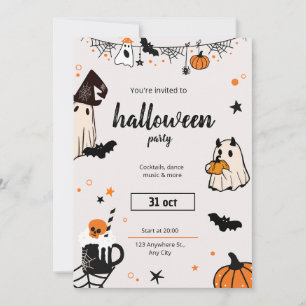 Gruselige und stilvolle Halloween-Party-Einladung Einladung