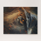 Gruselige unheimliche Halloween-Hexen-Horror Puzzle (Horizontal)