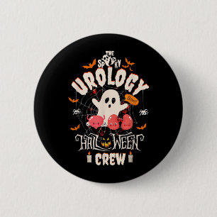 Gruselige Urologie-Halloween-Crew Süße Geisterkran Button