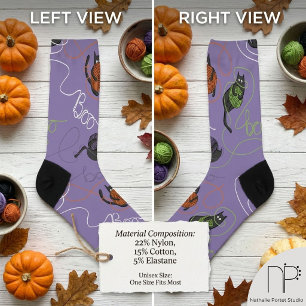 Gruselige verhedderte Halloween-Kitty-Socken Socken