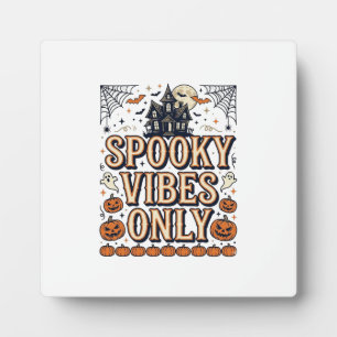 Gruselige Vibes Only Vintage-Halloween-Shirt-Desig Fotoplatte
