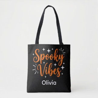 Gruselige Vibes Personalisierte süße Halloween-Tri Tasche