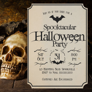 Gruselige Vintage-Fledermaus-Party für Erwachsene Einladung