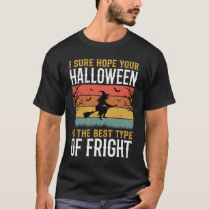 Gruselige Vintage-Halloween-Hexe und Kürbis T-Shirt