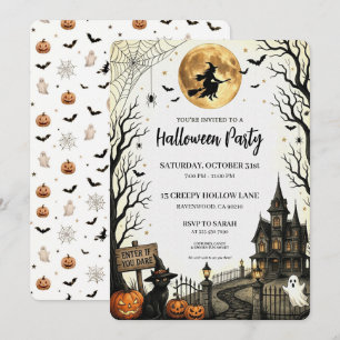 Gruselige Vintage-Halloween-Party Einladung