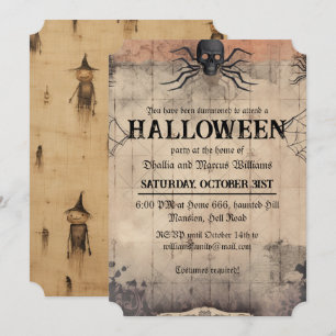Gruselige Vintage-Halloween-Party Einladung