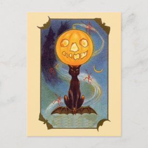 Gruselige Vintage-Halloween-Postkarte Postkarte