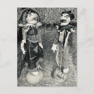 Gruselige Vintage-Halloween-Puppen Feiertagspostkarte