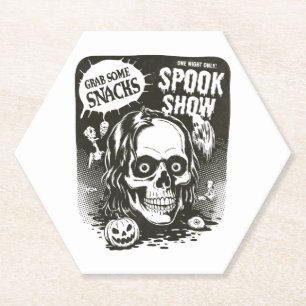 Gruselige Vintage-Halloween-Show Untersetzer