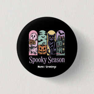 Gruselige Vintage-Halloween-Spooky-Saison süß und Button