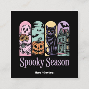 Gruselige Vintage-Halloween-Spooky-Saison süß und  Quadratische Visitenkarte