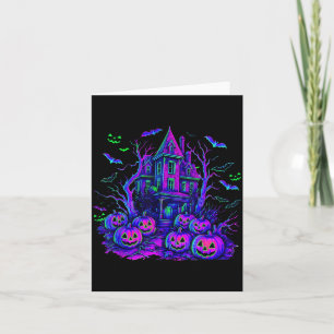 Gruselige Vintage-Halloween-Szene Retro-Kürbis Sch Karte