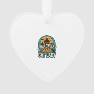 Gruselige Vintage-Hexenhütte Halloween Katzenlady_ Ornament