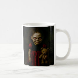 Gruselige Vintage-Puppe Kaffeetasse