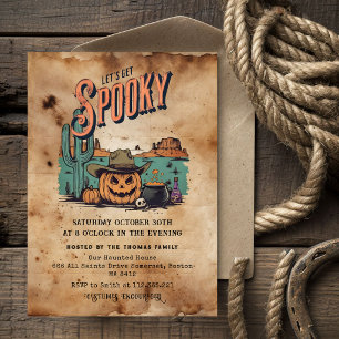 Gruselige Vintage-Western-Halloween-Party-Einladun Einladung
