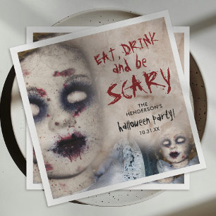 Gruselige Vintage-Zombie-Puppe Halloween-Party Serviette