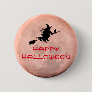 Gruselige Vollmond-Hexen-Nadelknöpfe Button