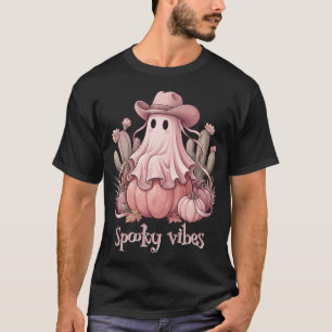 Gruselige Western-Pink-Geister & Pink-Kürbisse T-Shirt