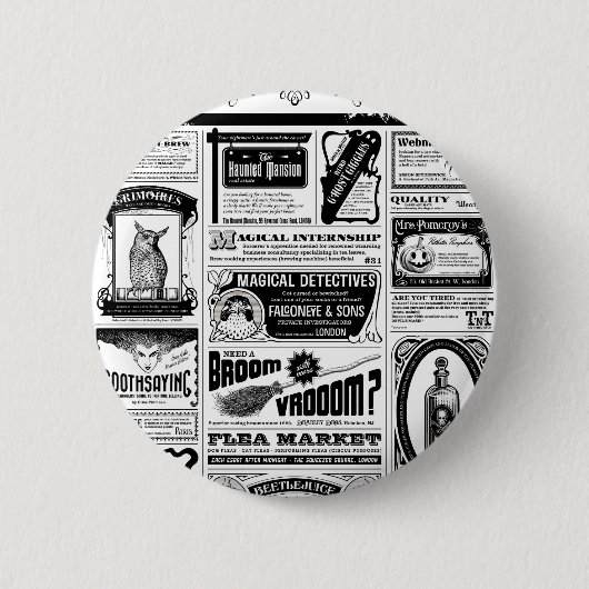 gruselige Zeitung Button (Vorderseite)