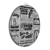 gruselige Zeitung Dartscheibe (Vorderseite Links)