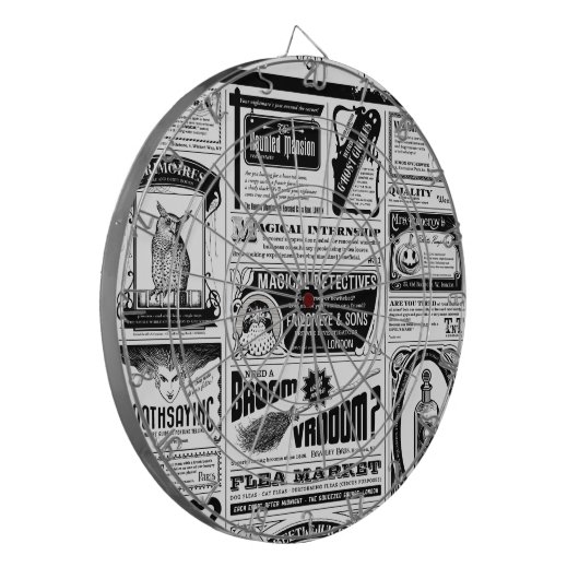 gruselige Zeitung Dartscheibe (Vorderseite Links)