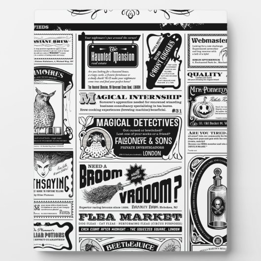 gruselige Zeitung Fotoplatte (Vorderseite)