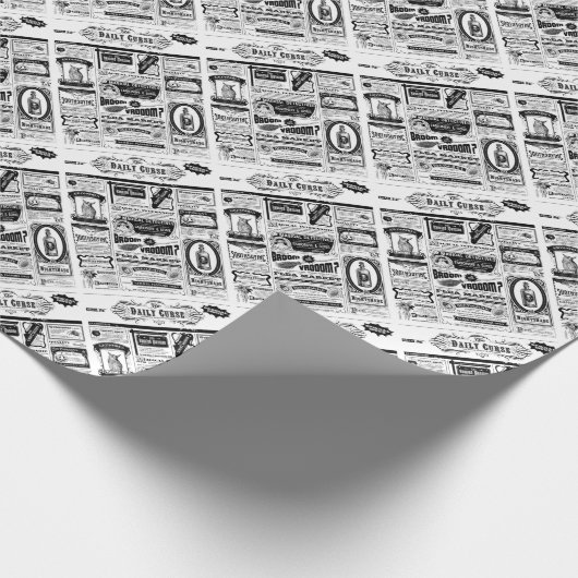 gruselige Zeitung Geschenkpapier (Ecke)