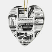 gruselige Zeitung Keramik Ornament (Links)