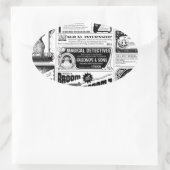 gruselige Zeitung Ovaler Aufkleber (Tasche)
