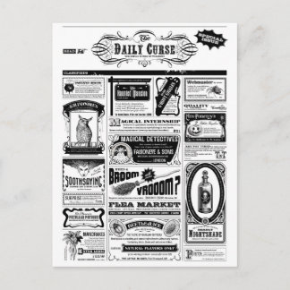 gruselige Zeitung Postkarte