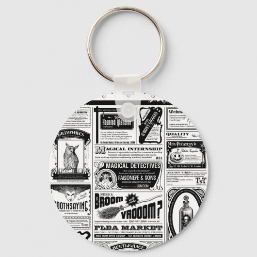 gruselige Zeitung Schlüsselanhänger (Vorderseite)