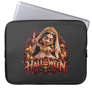Gruselige Zombie-Braut Halloween-Horror-Kunstprint Laptopschutzhülle