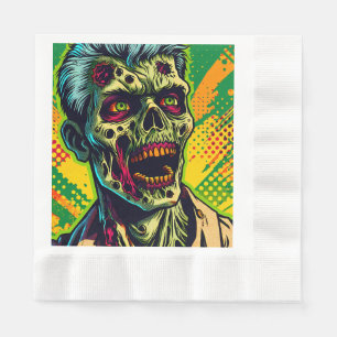 Gruselige Zombie-Halloween-Party Serviette