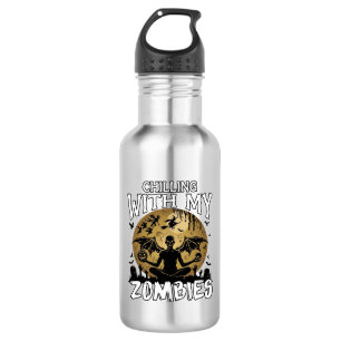 Gruselige Zombies Halloween Geflügelter Dämon Mond Edelstahlflasche