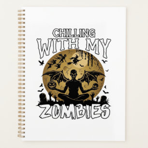 Gruselige Zombies Halloween Geflügelter Dämon Mond Planer