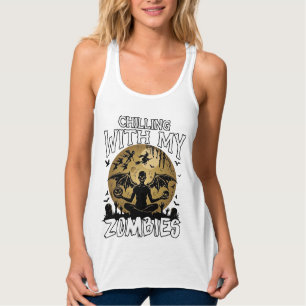 Gruselige Zombies Halloween Geflügelter Dämon Mond Tank Top