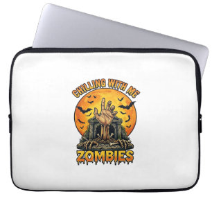 Gruselige Zombies Hand Grabstein Vollmond Fledermä Laptopschutzhülle