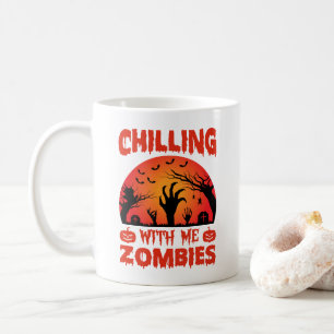 Gruselige Zombies Retro Halloween Kaffeetasse