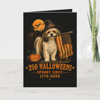 Gruseliger 250 Halloweens Shih Tzu Patriotischer 1 Feiertagskarte