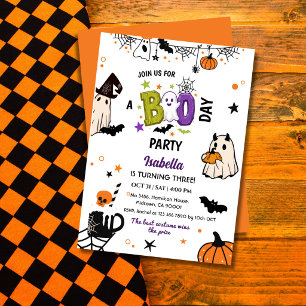 Gruseliger 3. Halloween-Geburtstag Geist Whimsical Einladung