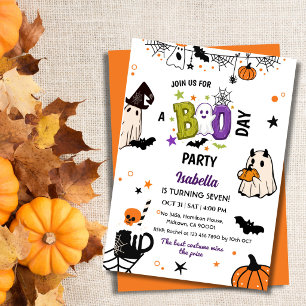 Gruseliger 7. Halloween-Geburtstag Geister Whimsic Einladung