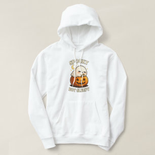 Gruseliger aber schläfriger süßer Geist-Kürbis-Hal Hoodie