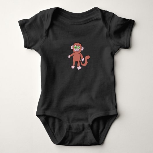 Gruseliger Affe Baby Oberteil Strampler (Vorderseite)