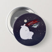 Gruseliger Alien-Entführungs-Halloween-Button Button (Vorne & Hinten)