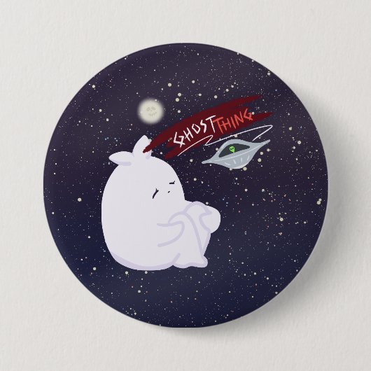 Gruseliger Alien-Entführungs-Halloween-Button Button (Vorderseite)