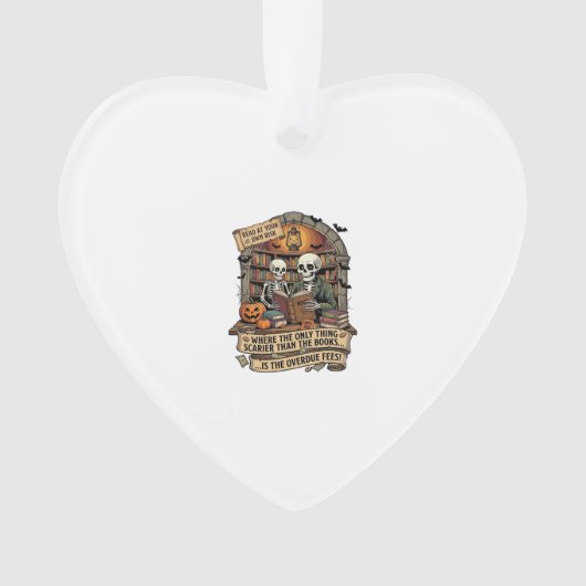 Gruseliger als Bücher Überfällige Gebühren Skelett Ornament (Vorderseite)