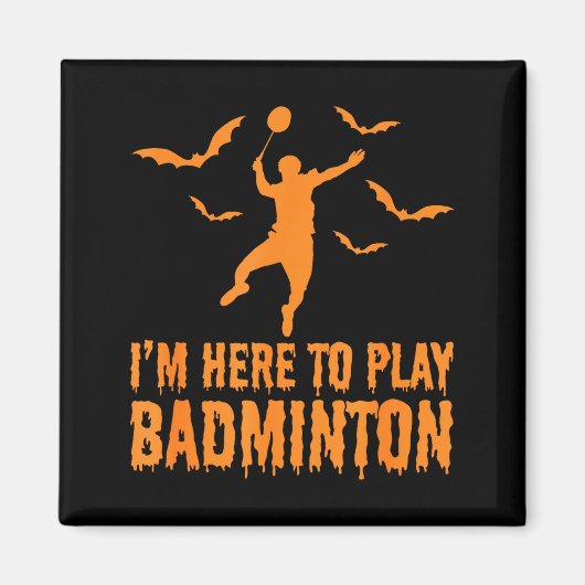 Gruseliger Badminton Halloween Badminton Magnet (Vorne)