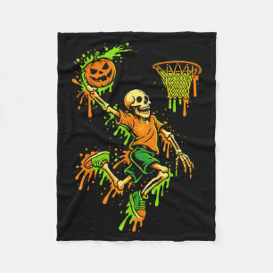 Gruseliger Basketball-Halloween-Kostüm-Skelettspie Fleecedecke