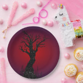 Gruseliger Baum Glitter Halloween Pappteller (Party)